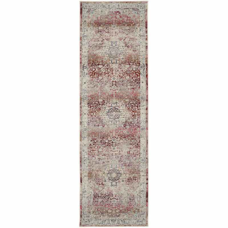 Vintage Kashan Traditional Runner Rugs VKA07 by Nourison in Red Ivory