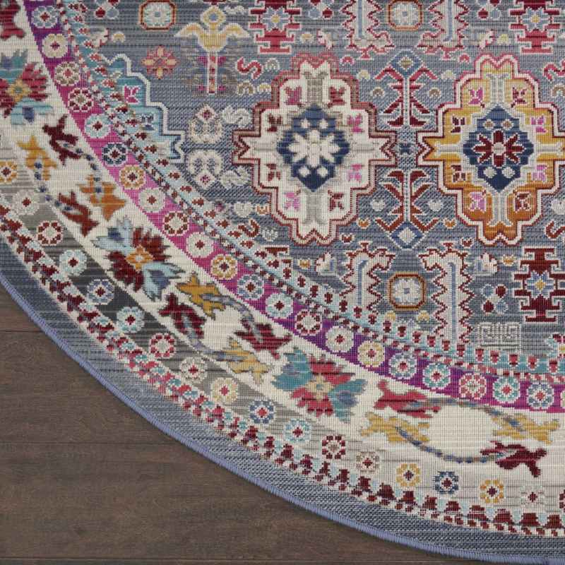 Vintage Kashan Traditional Circle Rugs VKA05 by Nourison in Grey Multi