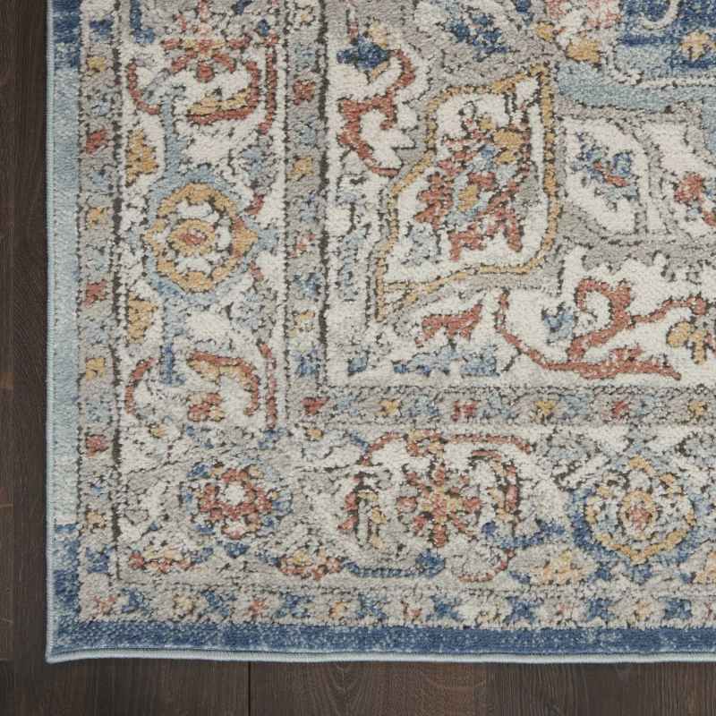 Quarry QUA11 Traditional Distressed Rugs in Ivory Blue