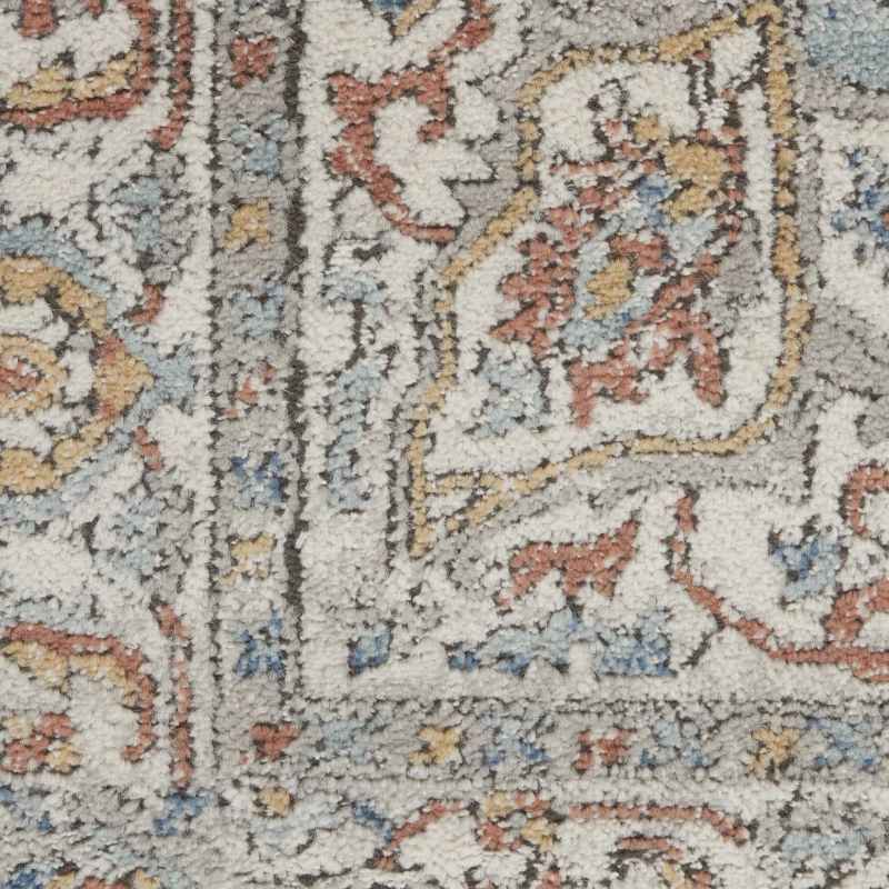 Quarry QUA11 Traditional Distressed Rugs in Ivory Blue