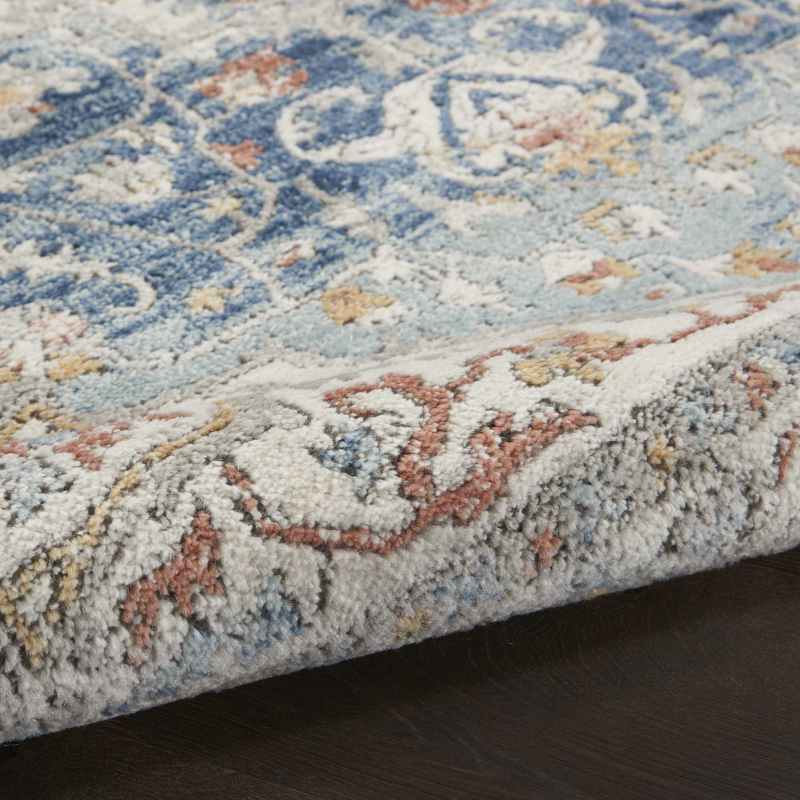 Quarry QUA11 Traditional Distressed Rugs in Ivory Blue