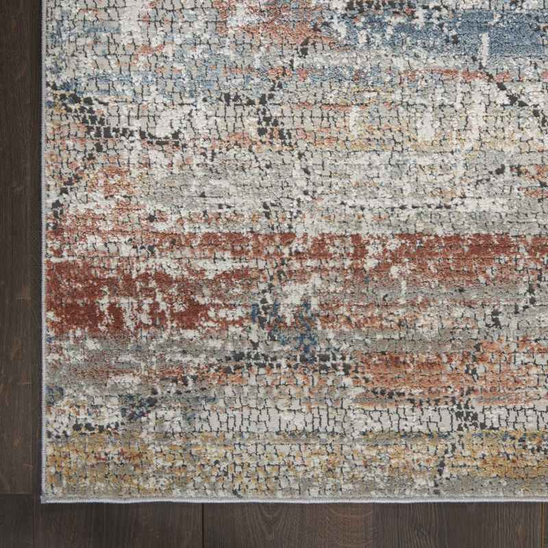 Rustic Textures RUS11 Abstract Runner Rugs in Multicolour