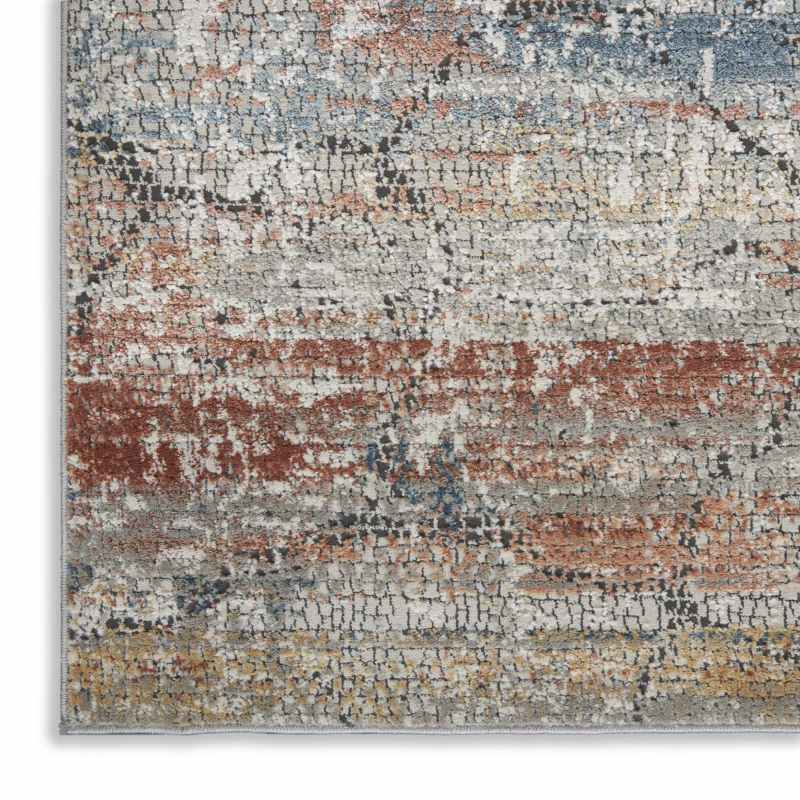 Rustic Textures RUS11 Abstract Runner Rugs in Multicolour