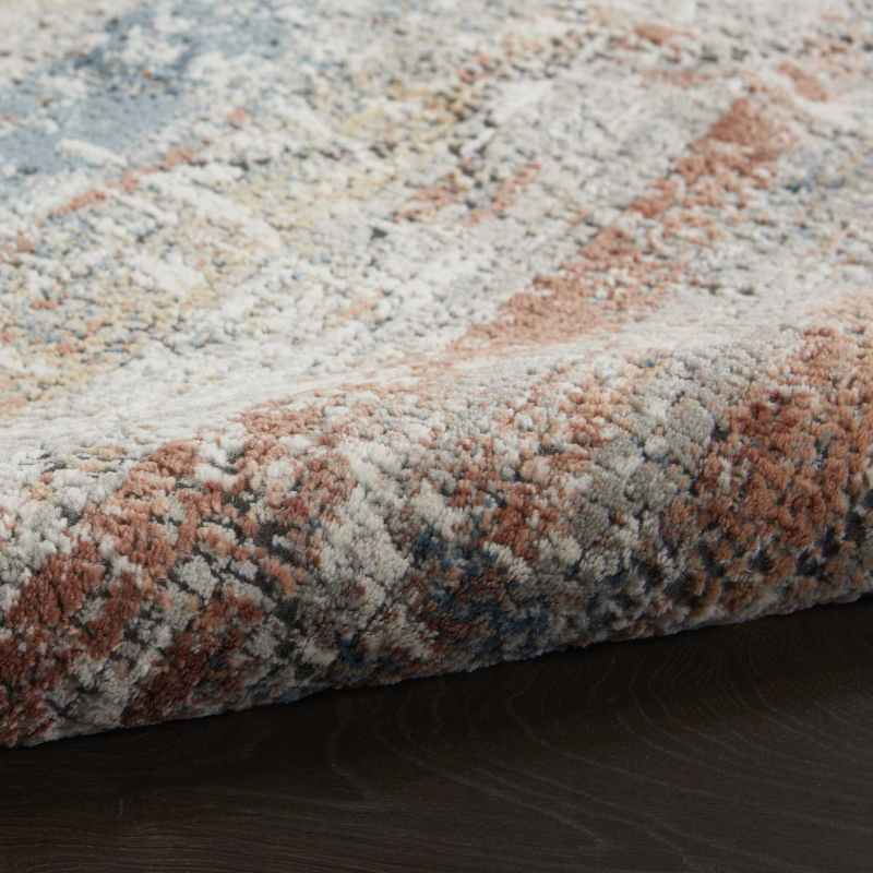 Rustic Textures RUS11 Abstract Runner Rugs in Multicolour