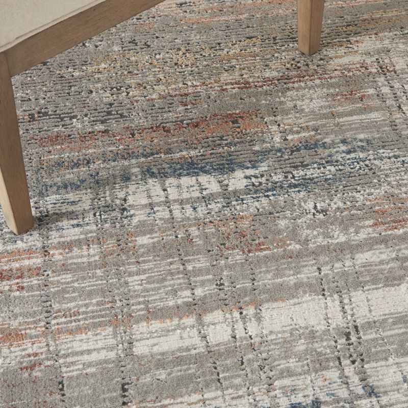 Rustic Textures RUS12 Abstract Rugs in Grey Multicolour