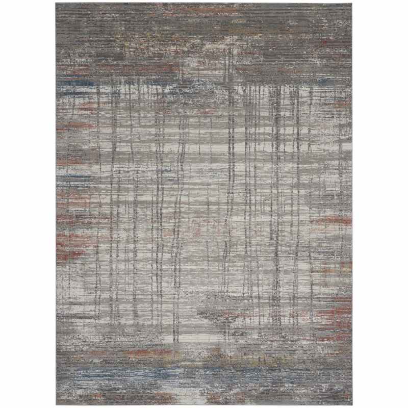 Rustic Textures RUS12 Abstract Rugs in Grey Multicolour