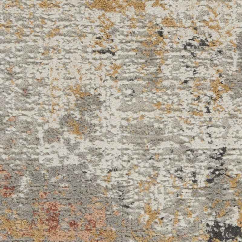 Rustic Textures RUS13 Abstract Runner Rugs in Grey Blue
