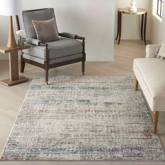 Rustic Textures RUS14 Abstract Rugs in Grey Multicolour