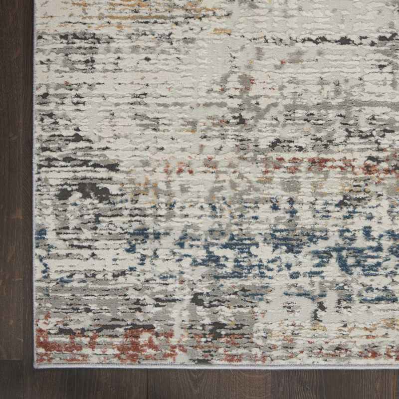 Rustic Textures RUS14 Abstract Rugs in Grey Multicolour