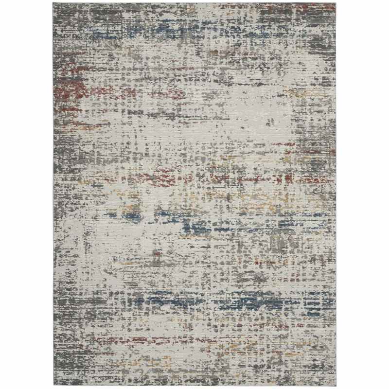 Rustic Textures RUS14 Abstract Rugs in Grey Multicolour