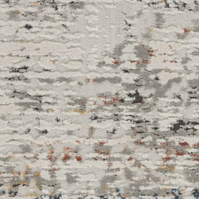 Rustic Textures RUS14 Abstract Runner Rugs in Grey Multicolour