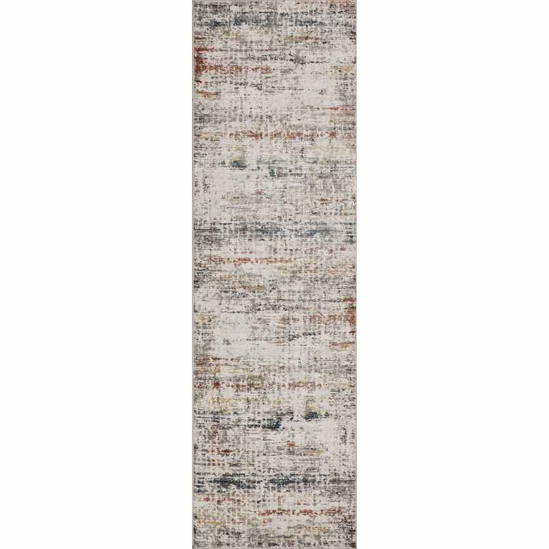 Rustic Textures RUS14 Abstract Runner Rugs in Grey Multicolour