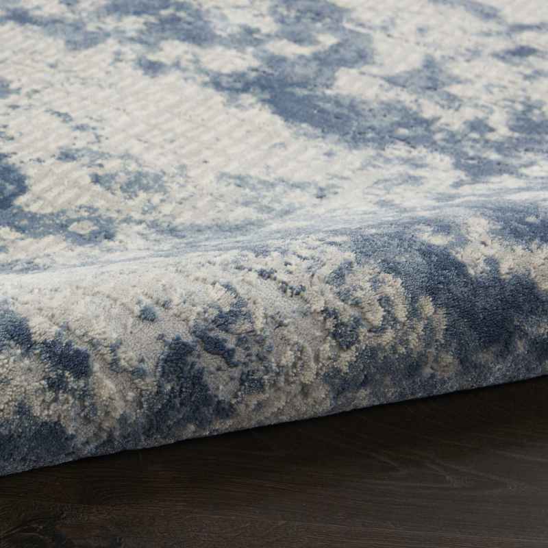 Rustic Textures RUS16 Abstract Runner Rugs in Grey Blue