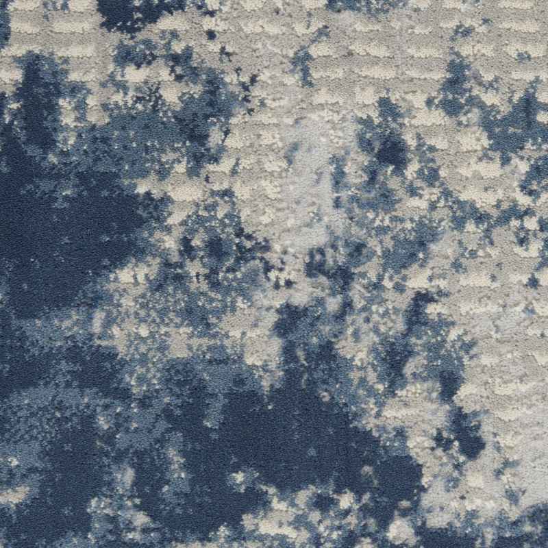 Rustic Textures RUS16 Abstract Runner Rugs in Grey Blue