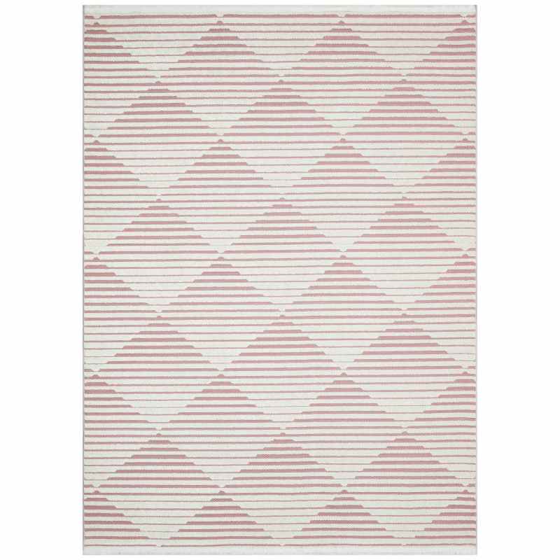 Jazz Jaz11 Indoor Outdoor Geometric Rugs in Rose Pink
