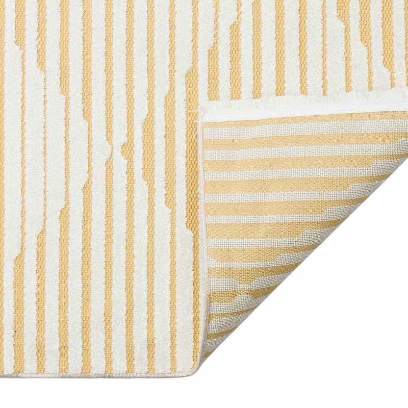 Jazz Jaz12 Indoor Outdoor Geometric Rugs in Amber Yellow