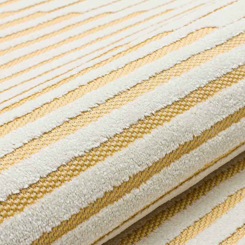 Jazz Jaz12 Indoor Outdoor Geometric Rugs in Amber Yellow