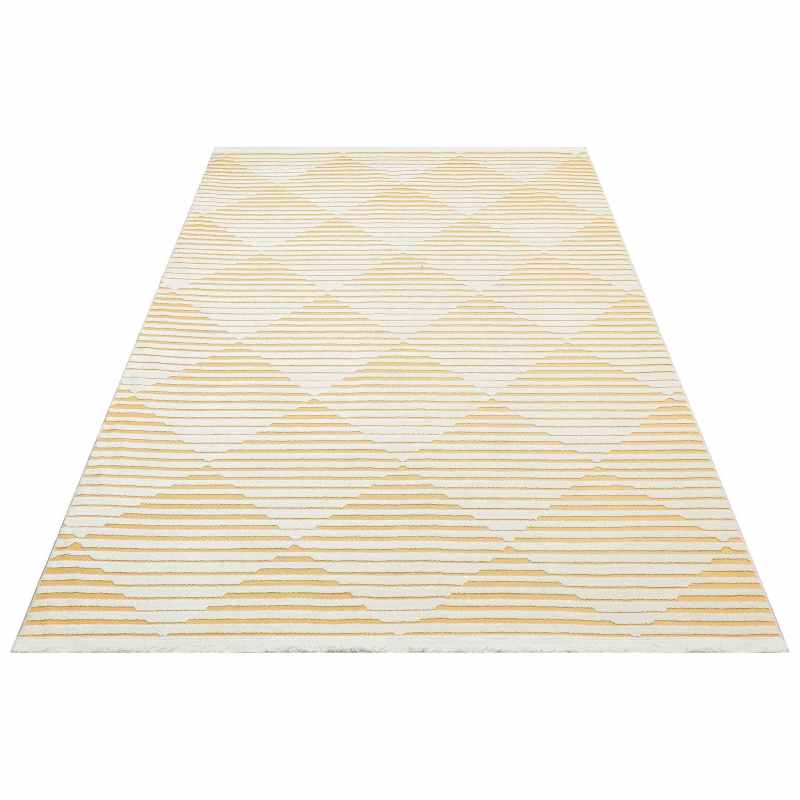 Jazz Jaz12 Indoor Outdoor Geometric Rugs in Amber Yellow