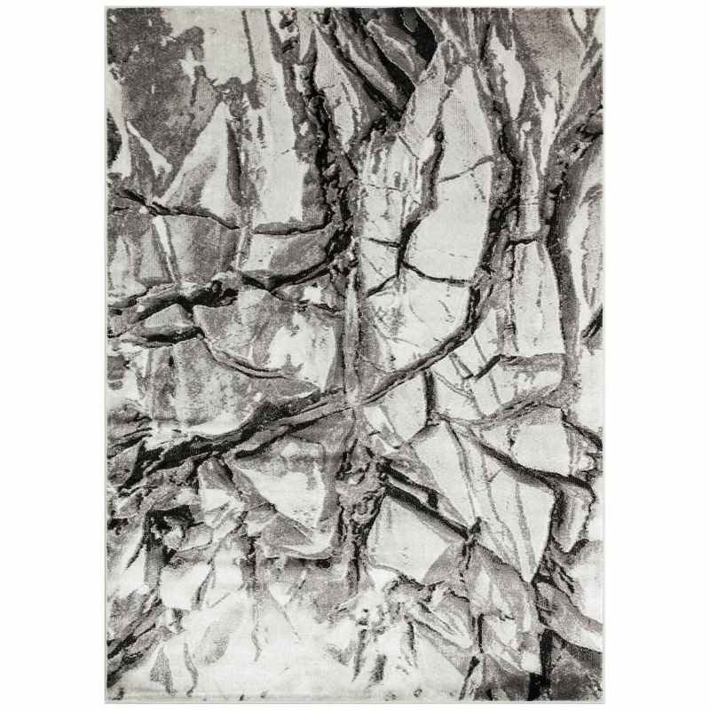 Blaze BLZ07 Abstract Marble Rugs in Silver Grey
