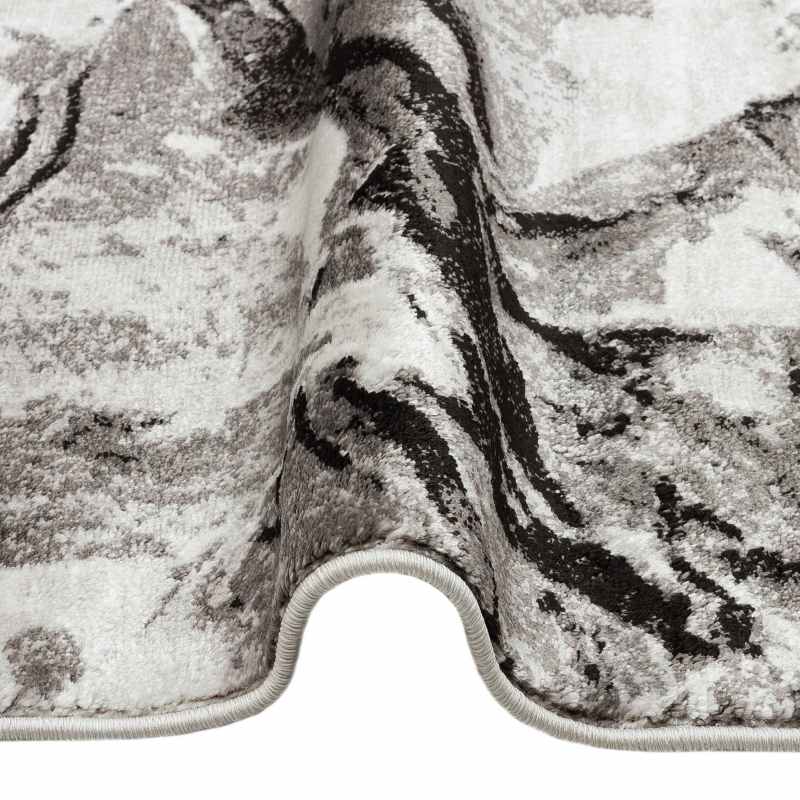 Blaze BLZ07 Abstract Marble Rugs in Silver Grey