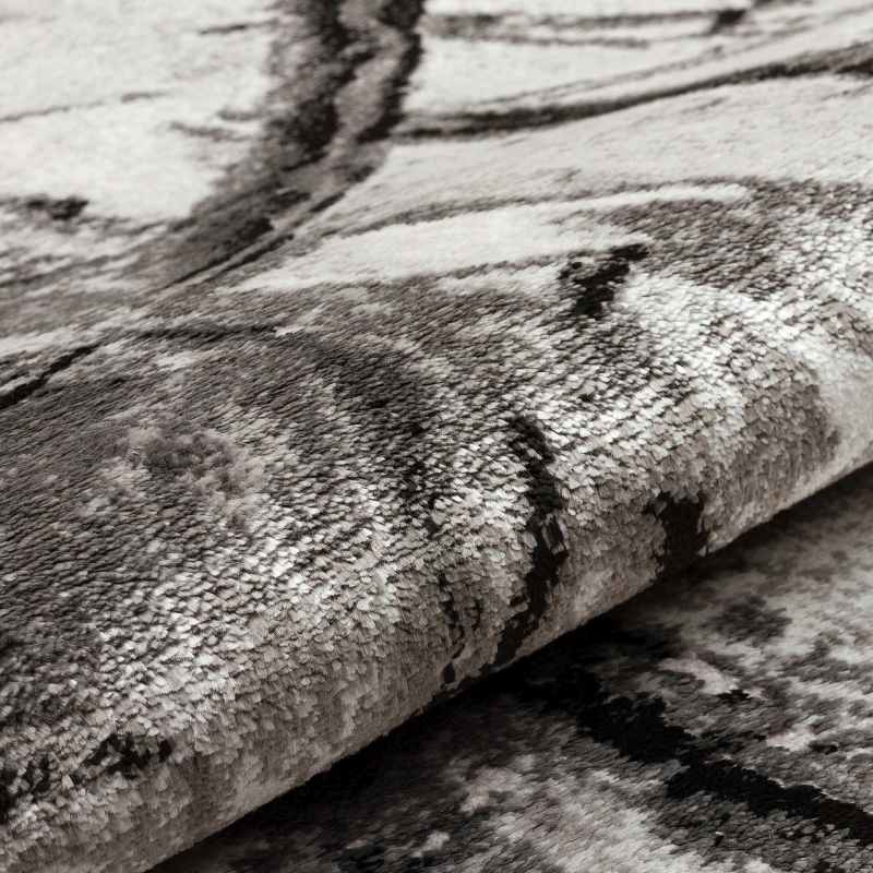 Blaze BLZ07 Abstract Marble Rugs in Silver Grey