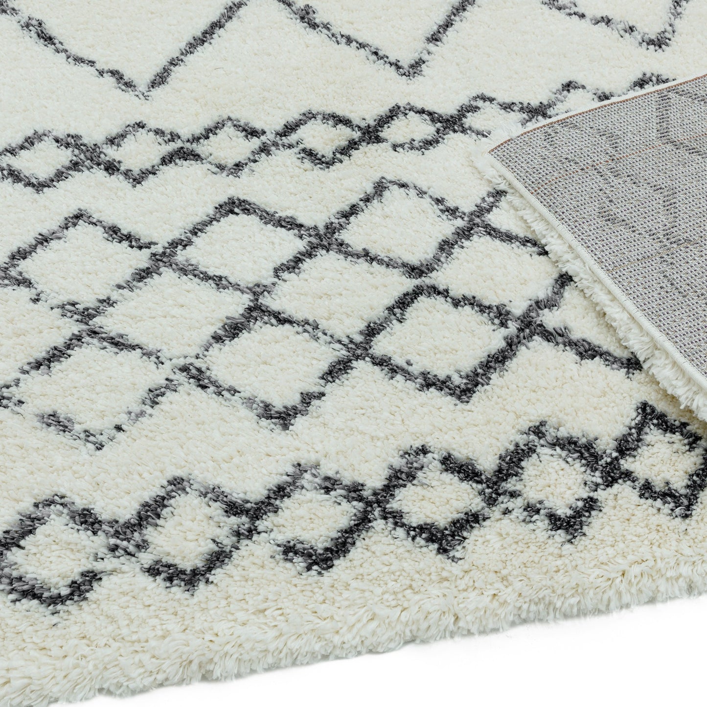 Alto Moroccan Boho Scandi Runner Rugs in AL02 Cream Grey