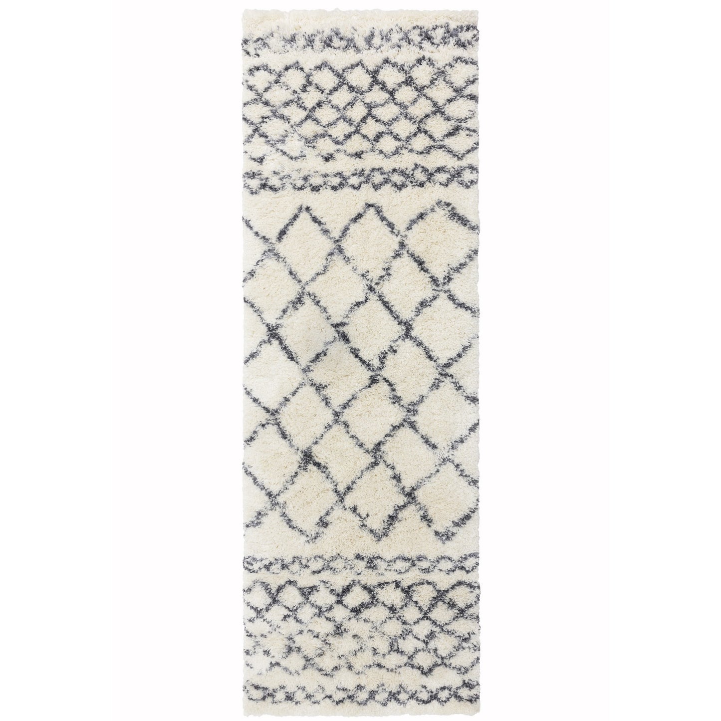 Alto Moroccan Boho Scandi Runner Rugs in AL02 Cream Grey
