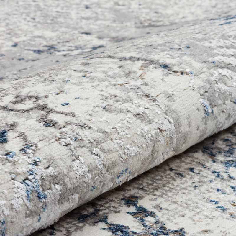 Dalia DAL01 Abstract Rugs in Ivory Blue