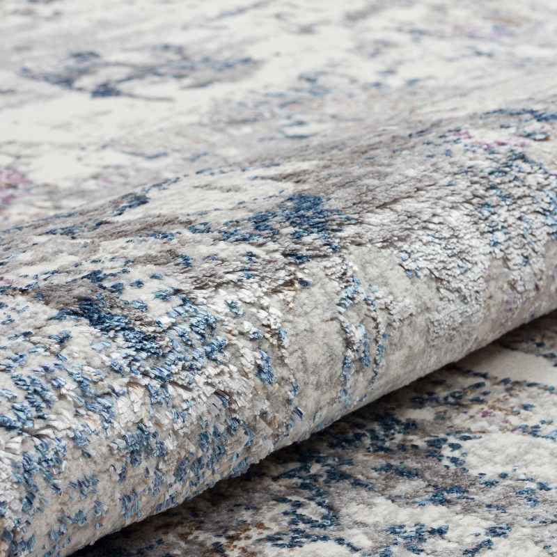 Dalia DAL02 Abstract Rugs in Ivory Blue