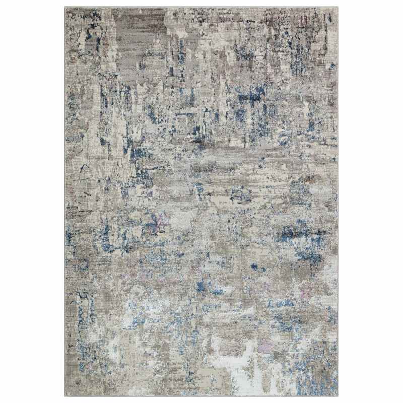 Dalia DAL02 Abstract Rugs in Ivory Blue
