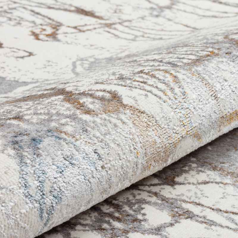 Dalia DAL07 Abstract Rugs in Ivory Silver Grey