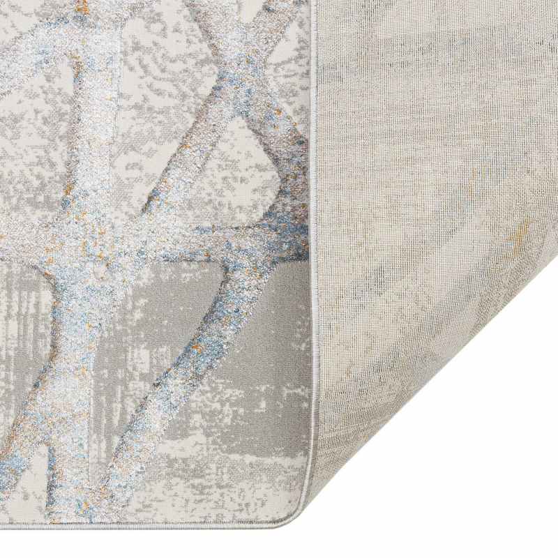 Dalia DAL08 Abstract Rugs in Ivory Silver