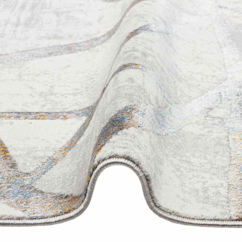 Dalia DAL08 Abstract Rugs in Ivory Silver