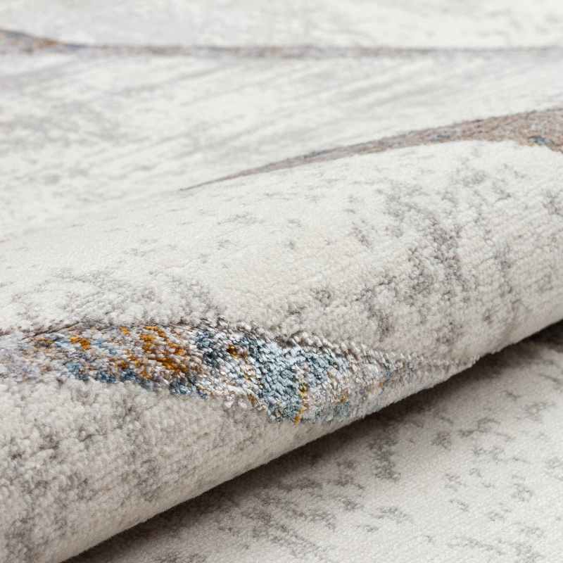 Dalia DAL08 Abstract Rugs in Ivory Silver