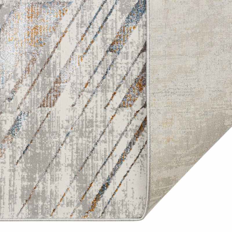 Dalia DAL09 Abstract Rugs in Silver Multicolour
