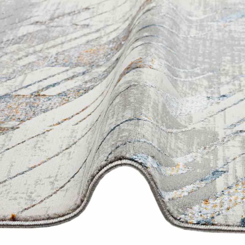 Dalia DAL09 Abstract Rugs in Silver Multicolour