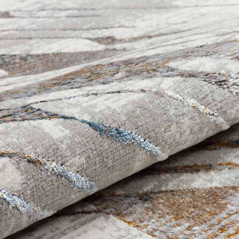 Dalia DAL09 Abstract Rugs in Silver Multicolour