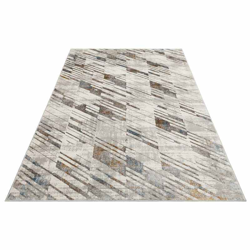 Dalia DAL09 Abstract Rugs in Silver Multicolour