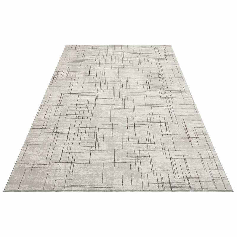 Dalia DAL12 Abstract Rugs in Ivory Grey