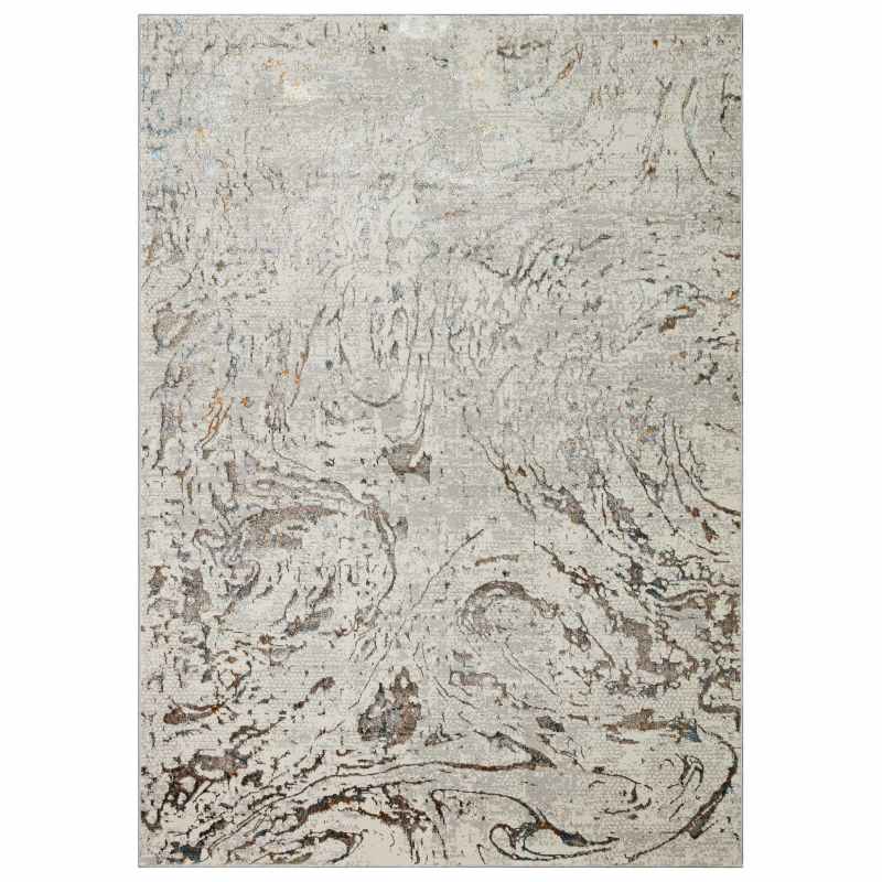 Dalia DAL14 Abstract Rugs in Ivory Multi