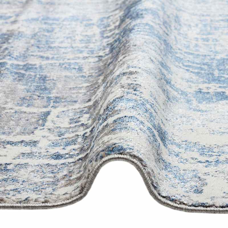 Dalia DAL17 Abstract Rugs in Silver Blue