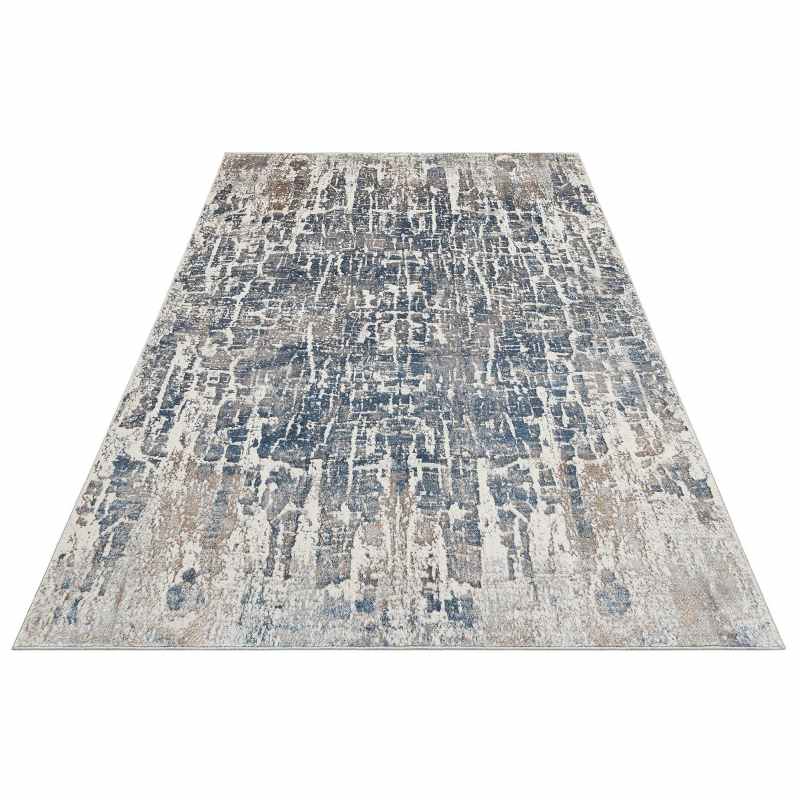 Dalia DAL17 Abstract Rugs in Silver Blue