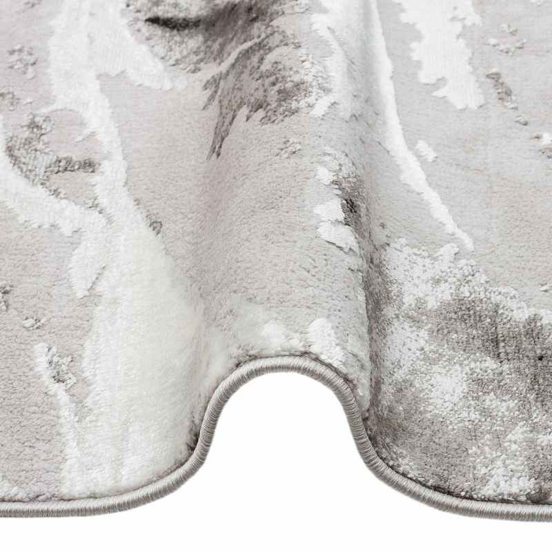 Blaze BLZ06 Abstract Marble Runner Rugs in Silver Grey