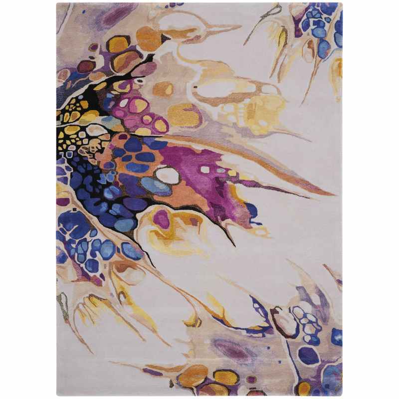 Prismatic PRS20 Abstract Wool Rugs in Grey Purple