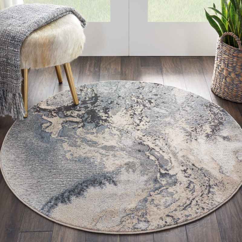 Maxell Abstract Circle Rugs MAE08 by Nourison in Grey