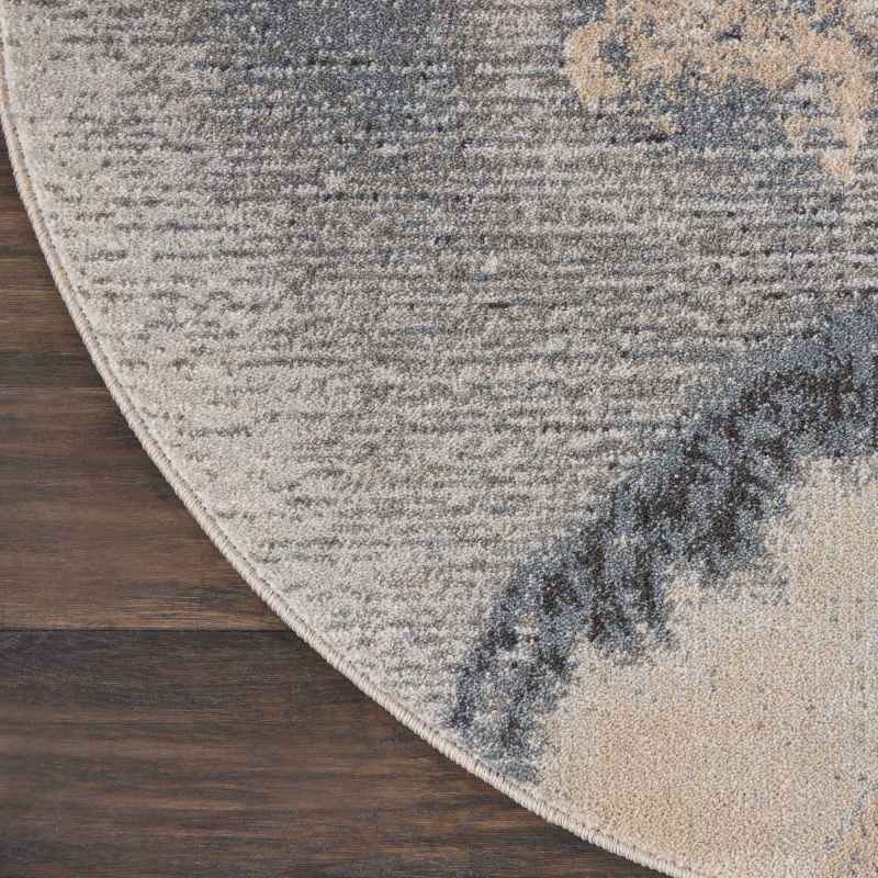Maxell Abstract Circle Rugs MAE08 by Nourison in Grey