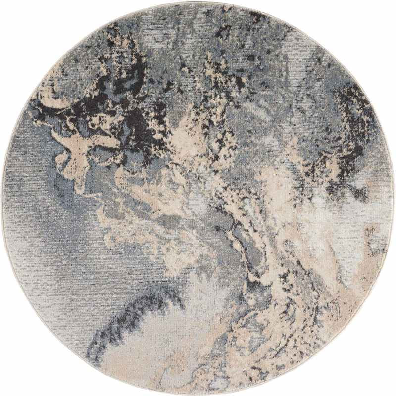Maxell Abstract Circle Rugs MAE08 by Nourison in Grey