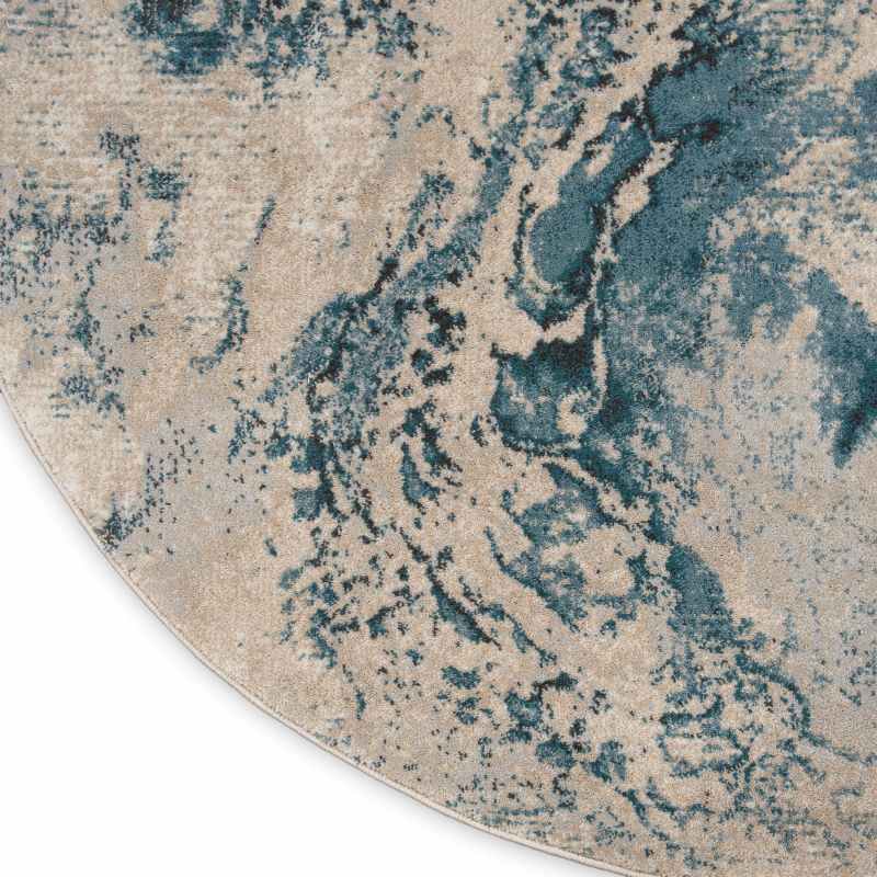 Maxell Abstract Circle Rugs MAE08 by Nourison in Ivory Teal