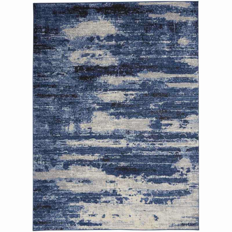 Calvin Klein Abstract Designer Rugs CK001 River Flow RFV01 in Blue Grey