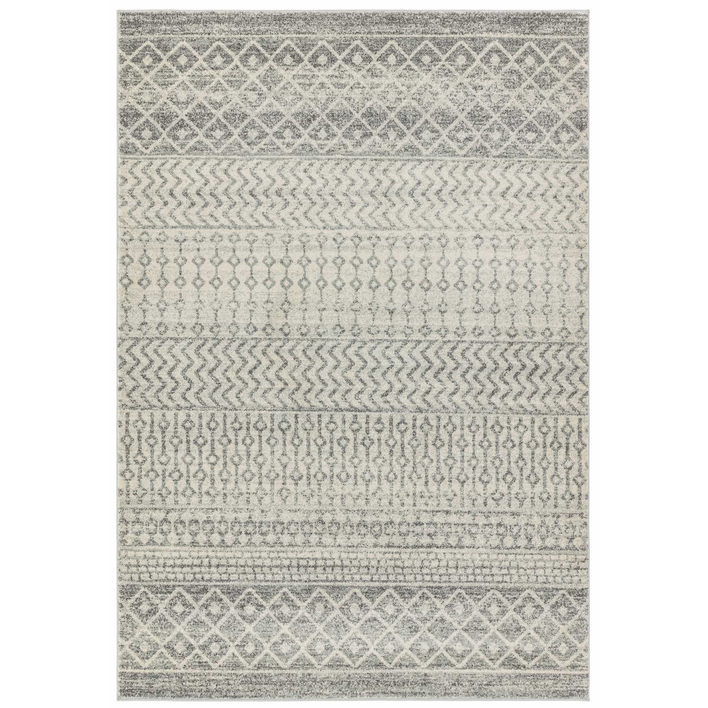 Nova Aztec Boho Rugs NV35 in Grey